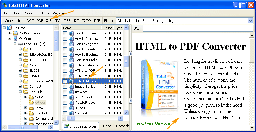 HTML to XLS