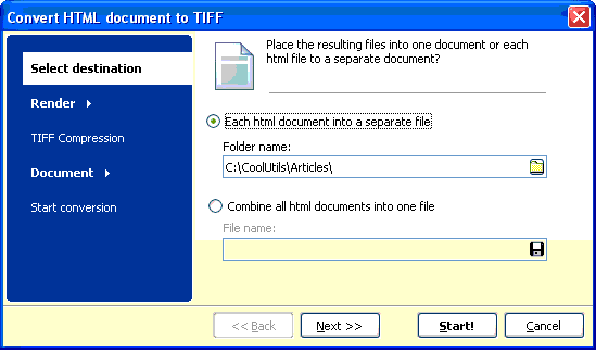 convert html to tiff