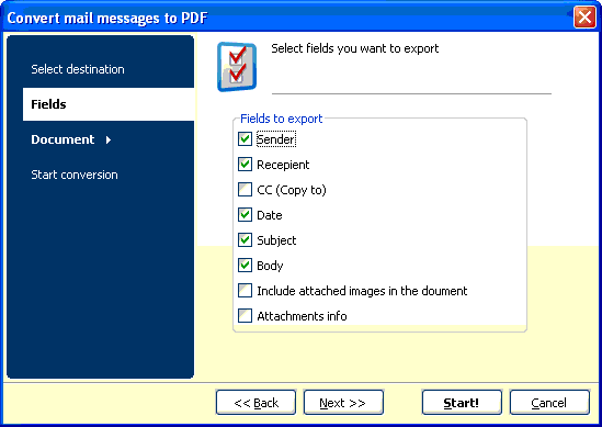 EML to PDF dest