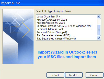 import msg to outlook