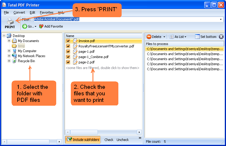 print selected pdf pages