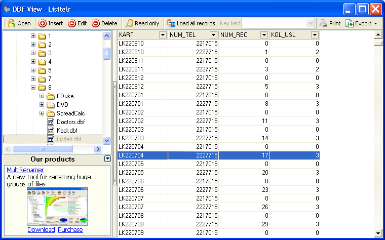 DBF Viewer ScreenShot 1
