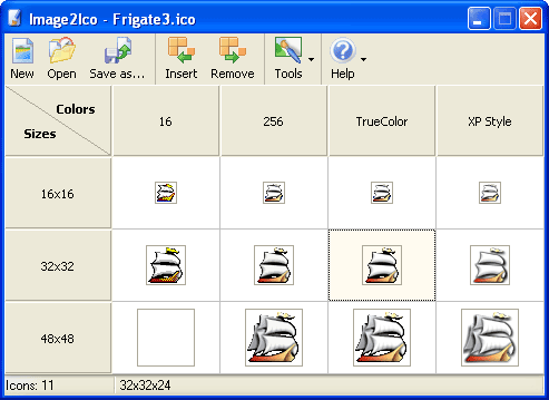 Powerful and easy-to-use utility for convert bitmap and gif images to icon