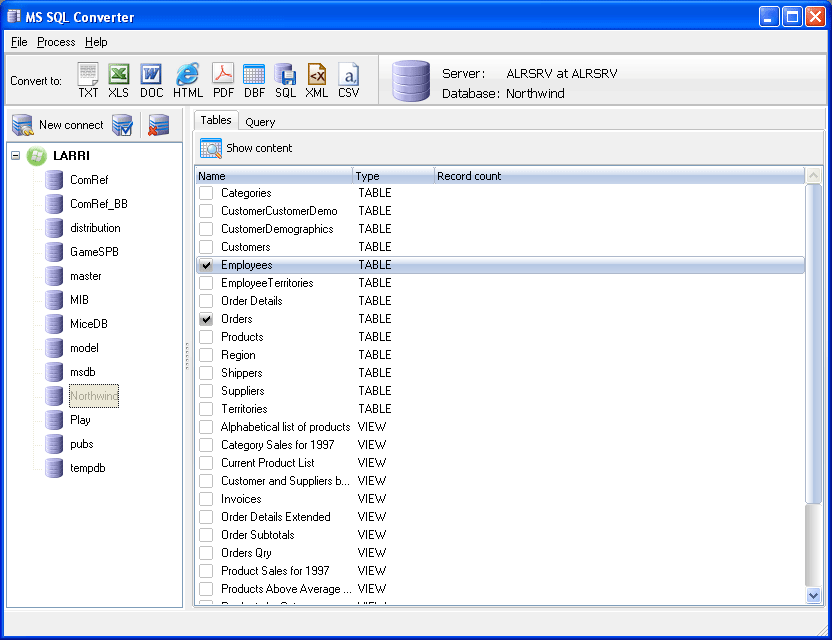 MS SQL Converter ScreenShot 1
