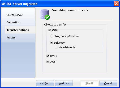 MS SQL Migrate ScreenShot 1