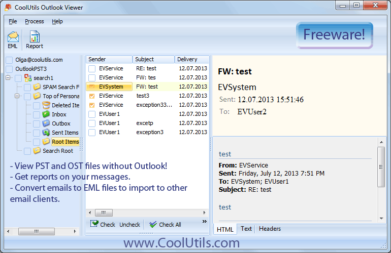 Windows 7 Coolutils Outlook Viewer 1.5 full