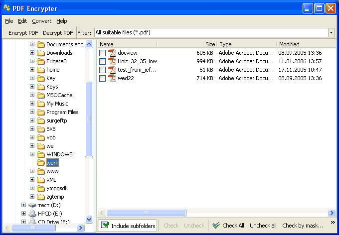 PDF Encrypter ScreenShot 1
