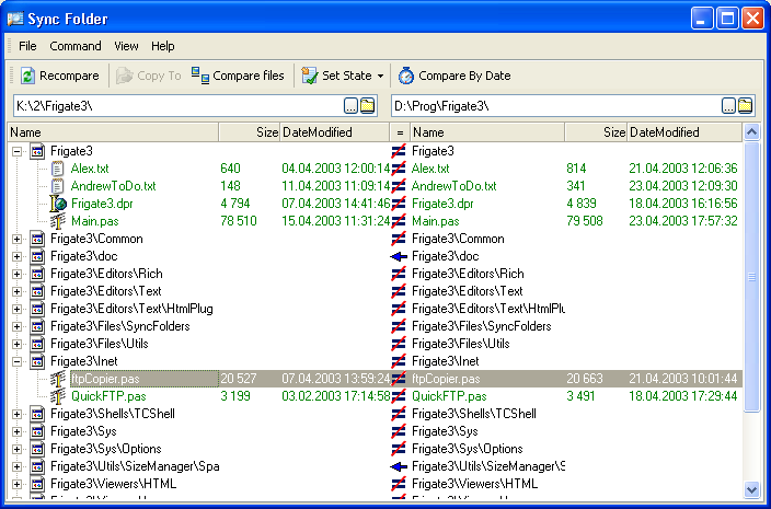 Screenshot of SyncFolder