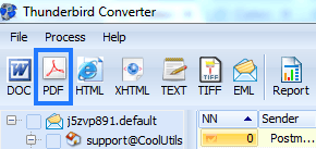 thunderbird converter formats menu