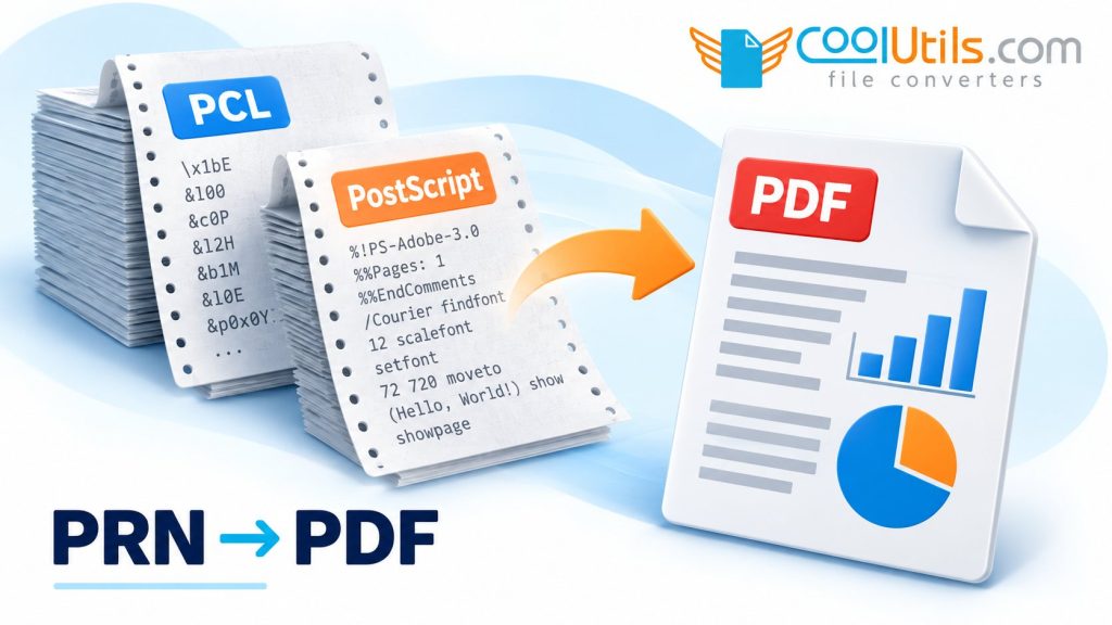 Illustration of checking a PRN print language before PDF conversion