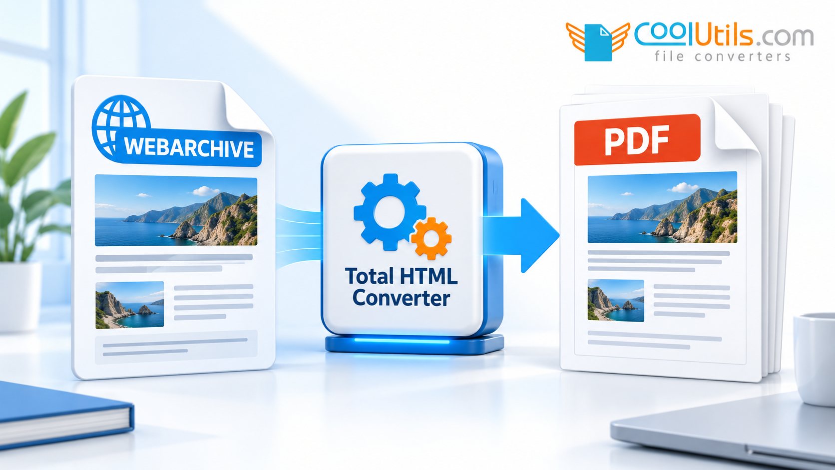 Conceptual workflow for checking a WEBARCHIVE to PDF conversion