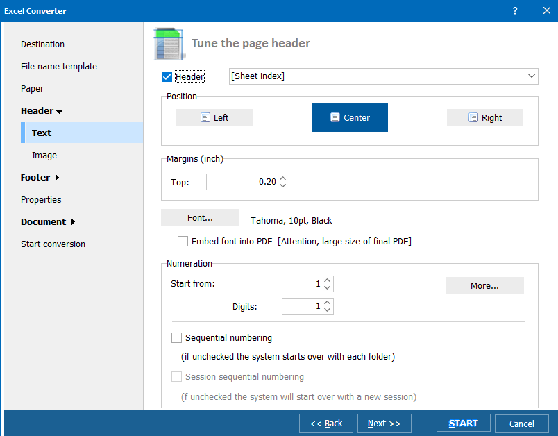 رأس محول Excel