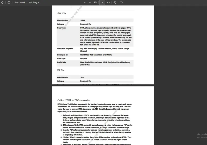Resultado do conversor HTML PDF