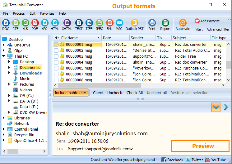 how to convert email to pdf