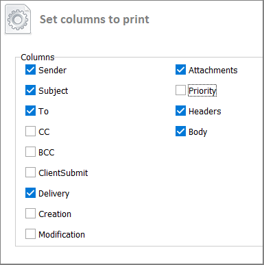 email report fields