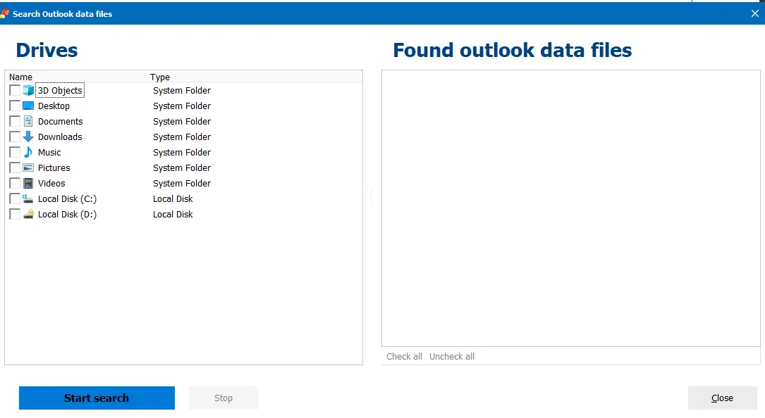 Outlook में फाइलें खोजते हुए