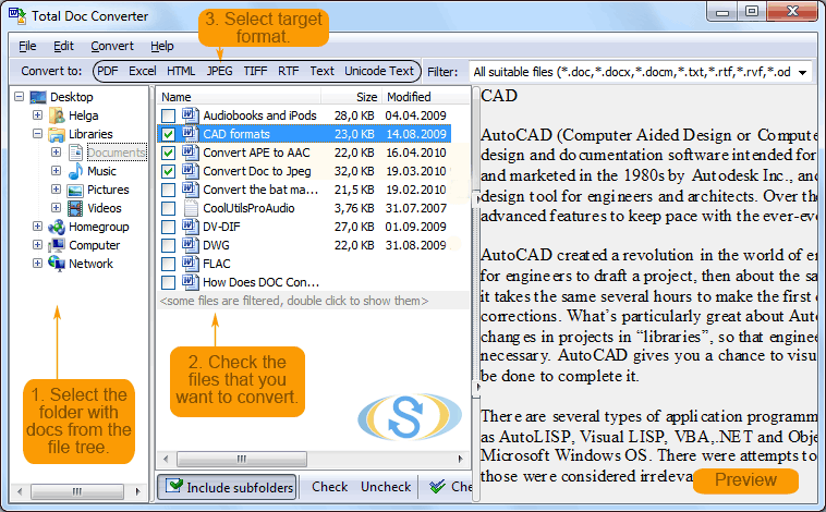 convertir DocX en XLS par lots