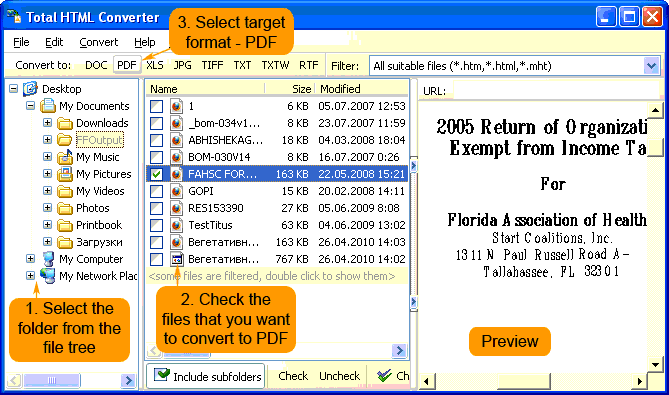 convert mht to xls