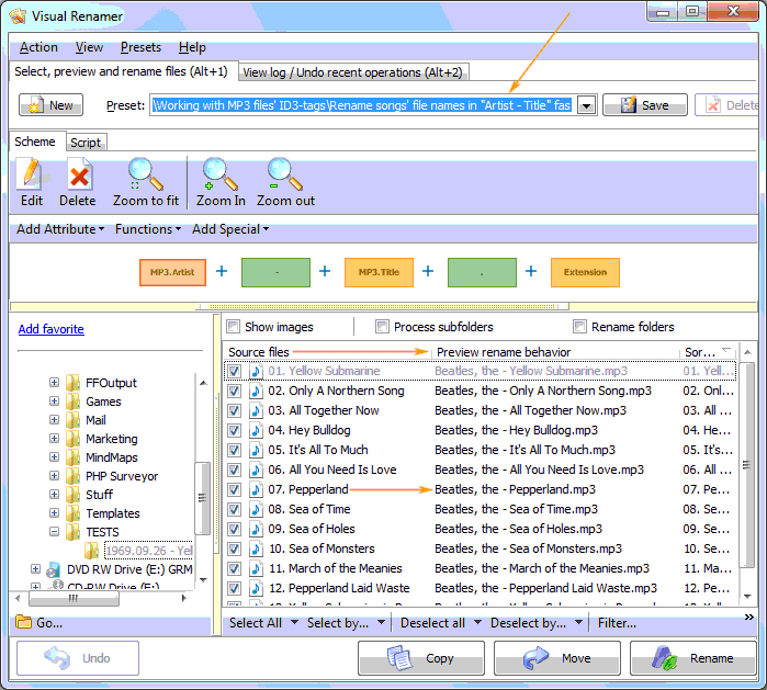 Rename by ID3 tag professionally and fast