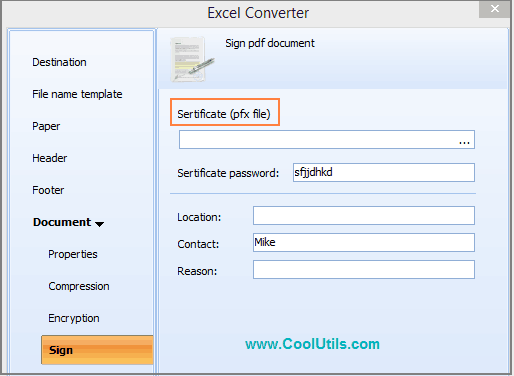 sign pdf in excel converter