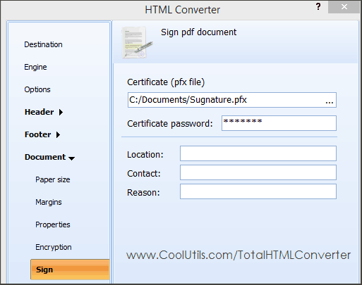 Convert HTML to PDF And Add A Digital Signature