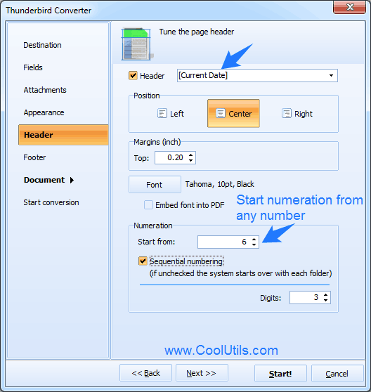 thunderbird converter date