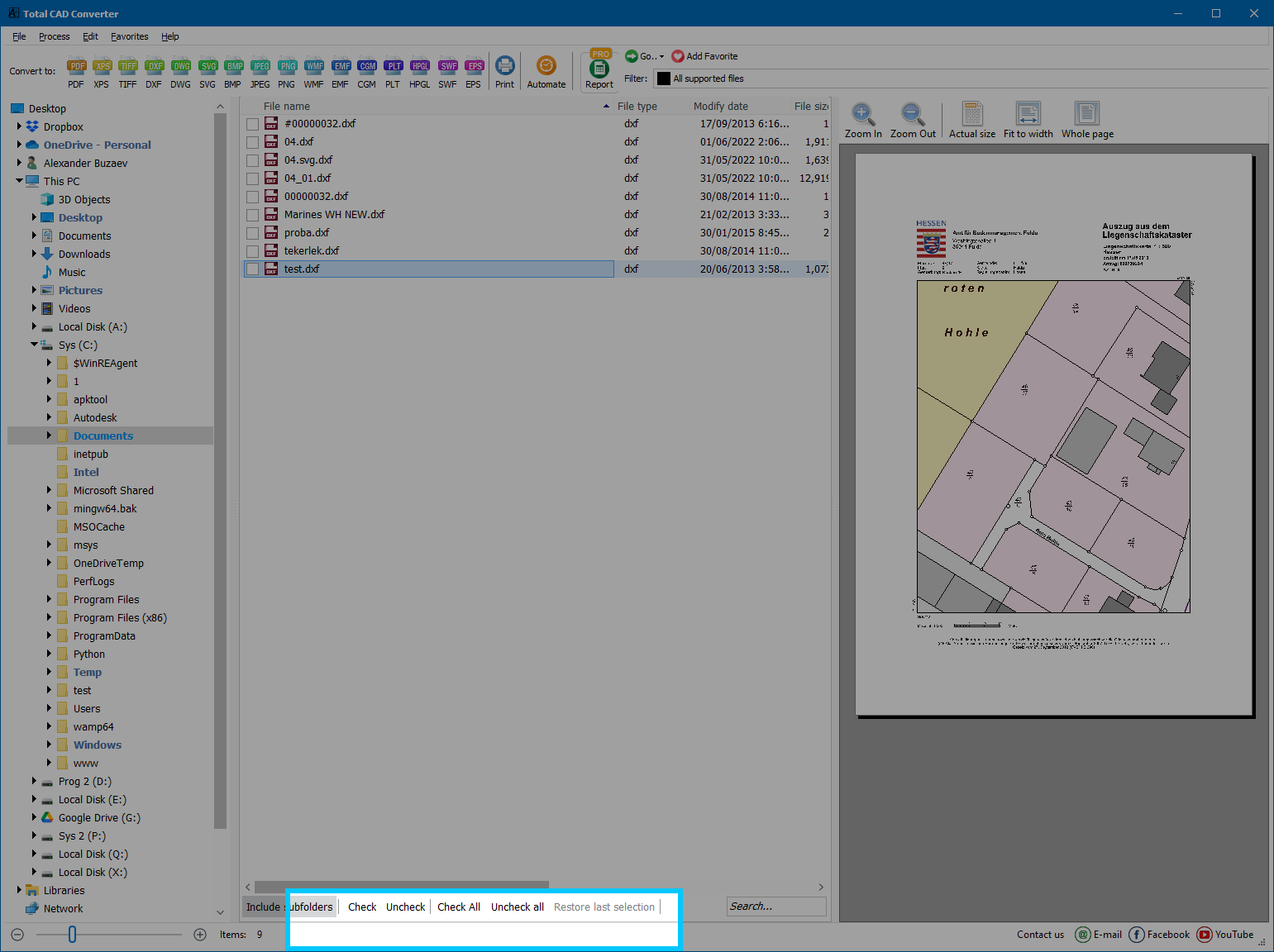 Optional step: Click Check All to select all files