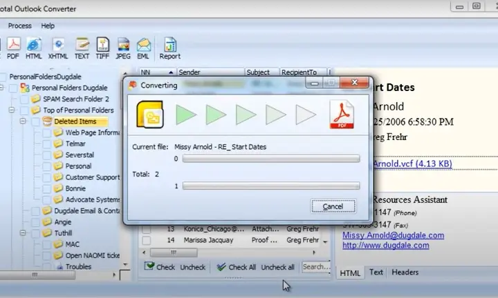 Starten Sie die Konvertierung