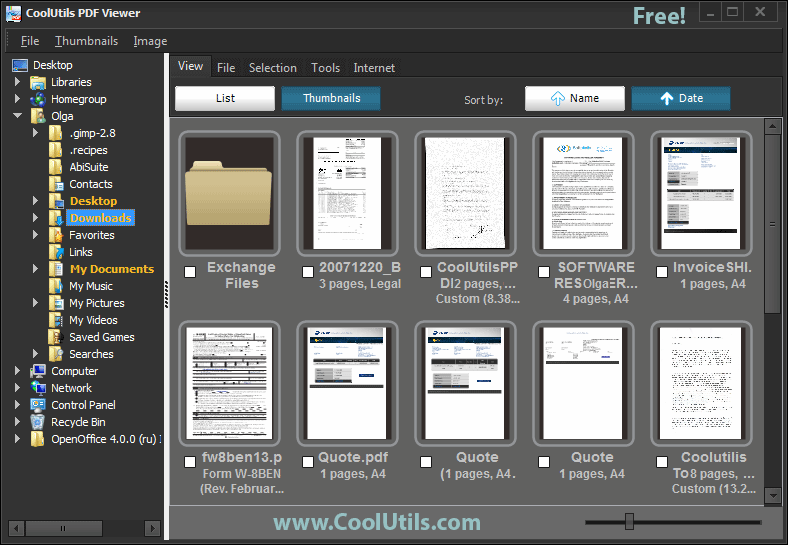 PDF Viewer by Coolutils.com View PDF files as thumbnails or full-screen