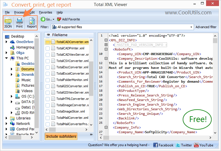 xml file reader free download